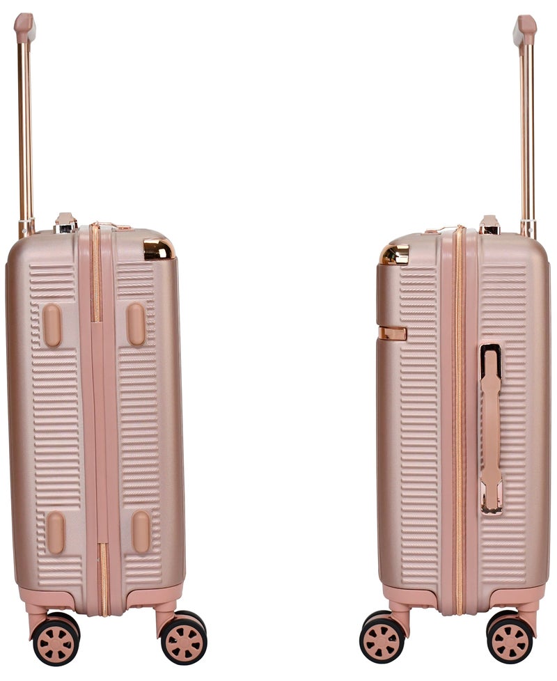 SENATOR Hard Case Carry On Luggage Trolley For Unisex ABS Lightweight 4 Double Wheeled Suitcase With Built In TSA Type Lock A5123 Rose Gold - Image 3